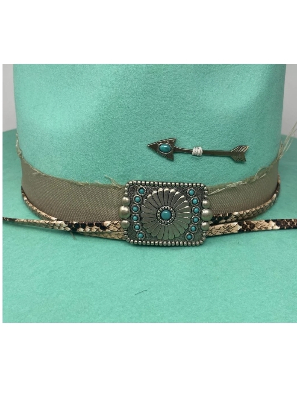 Charlie 1 Horse Spear Point Wool Felt Western Hat with Decorative Band Sz Small